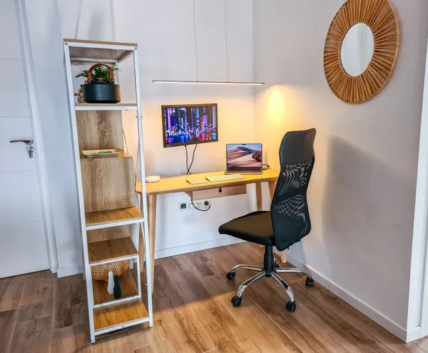 Workspace with monitor